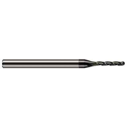 Picture of Harvey Tool 12810-C4 Dia 0.25mm LOC 0.0500 OAL2.50 End Mill Standard Flute Standard Helix Carbide Diamond Single End Ball NoseBall